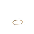 Minimalist Jewelry Stainless Steel Thin Finger Ring Gold Plated Diamond Charm Hoop Ring