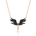 Mikail's Angel Gold Plated 925 Sterling Silver Cubic Zirconia Angel Wing Pendant Necklace – EU Local Stock