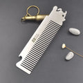 Factory Design Customization Dual Function Home Travel Stainless Steel Comb Men's Portable Metal Comb  Mini Pocket Comb
