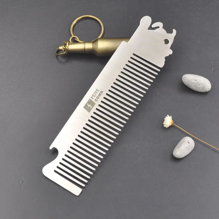 Factory Design Customization Dual Function Home Travel Stainless Steel Comb Men's Portable Metal Comb  Mini Pocket Comb