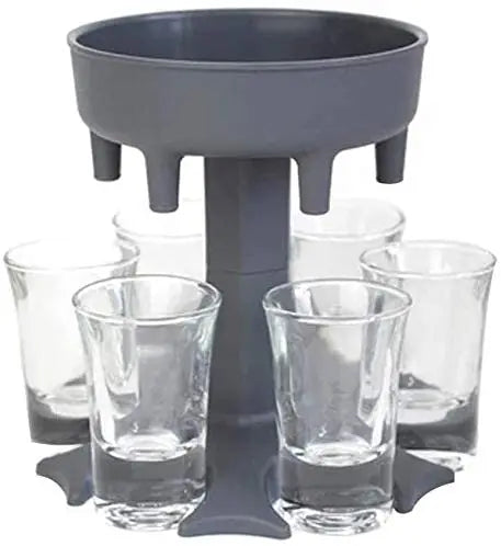 IN STOCK Wholesale Multi 6 Ways Shot Glass Plastic Dispenser Liquor Dispenser and Carrier Holder