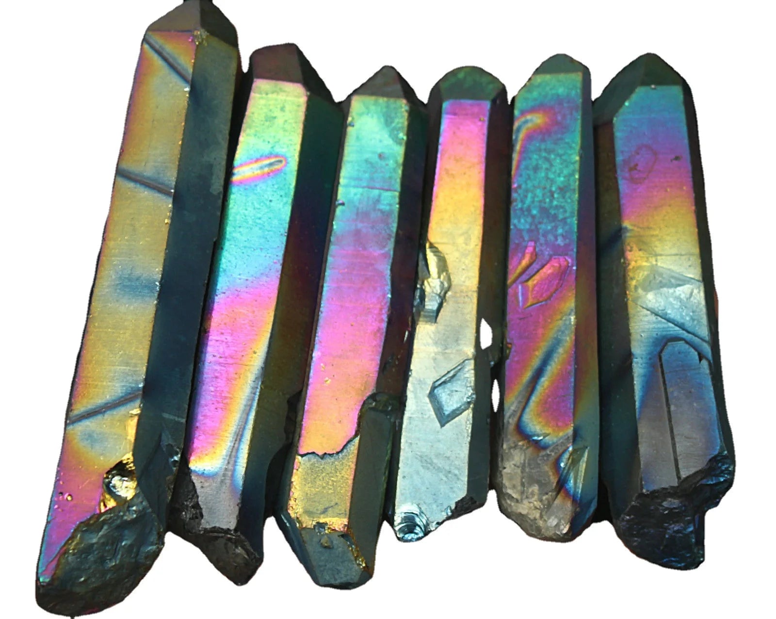 Wholesale rainbow Aura Crystal Diamond Bismuth Titanium Silicon Specimen Polished Vintage Modern Design for Home Decor
