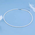 Women's 3-4mm Natural 4A Freshwater Round Millet Pearl Bead Necklace