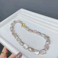 Natural Pearl Hip Hop Jewelry 13-14mm Baroque Pearl Irregular Jewelry Freshwater Pearl Necklace
