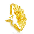 Dubai Gold Jewelry Gold PlatedWomen's Bracelets Gold Plated Multi Layer Big Flower Bracelets Retro Open Bracelet