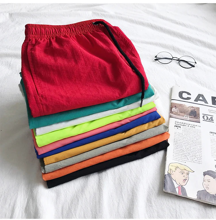 Free Sample Stock Custom Logo Summer Printing Polyester Used Clothes Quick Dry Sweat Shorts Running Workout Mens Shorts