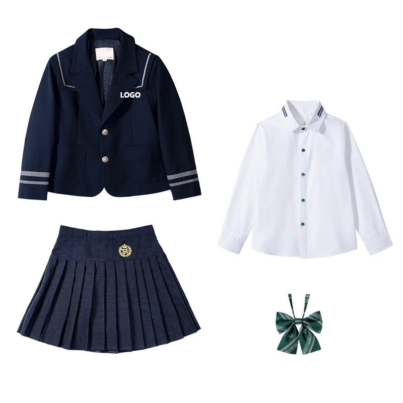 Wholesale Custom Logo Beautiful Primary Kids 100% Cotton Kindergarten School Uniform Designs Boys and Girls High School Uniforms