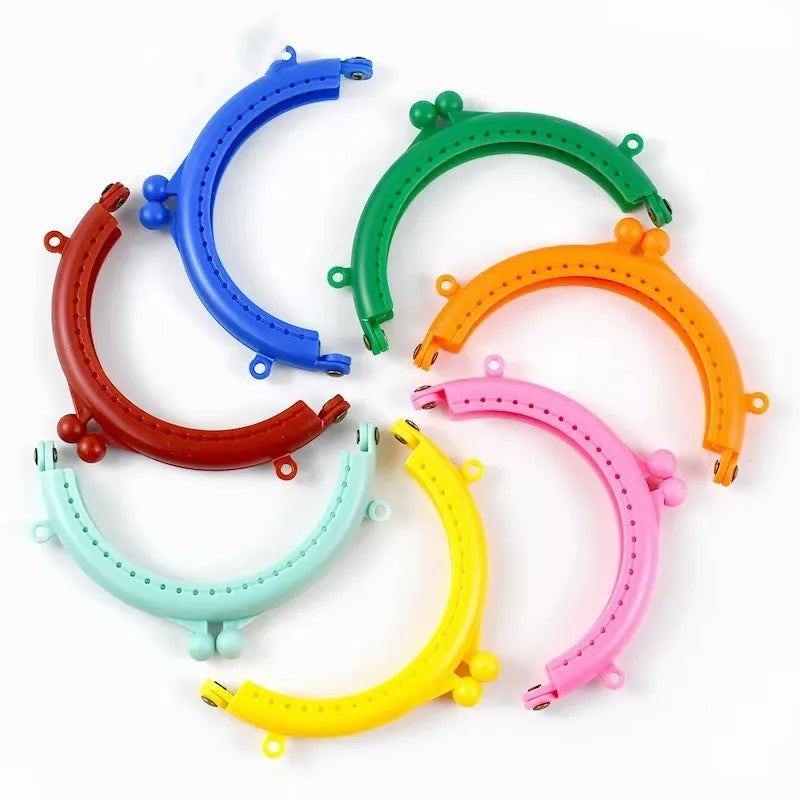 Meetee BS863 Women's DIY Sewing Decorative Accessories 8.5cm Plastic Semi-round Bag Handle Colorful Zinc Purse Holder Handbags