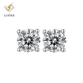 S925 Sterling Silver Earrings Jewelry Luxury Atmospheric S925 Round Solitaire Moissanite Stud Earring 925 Moissanite Earri