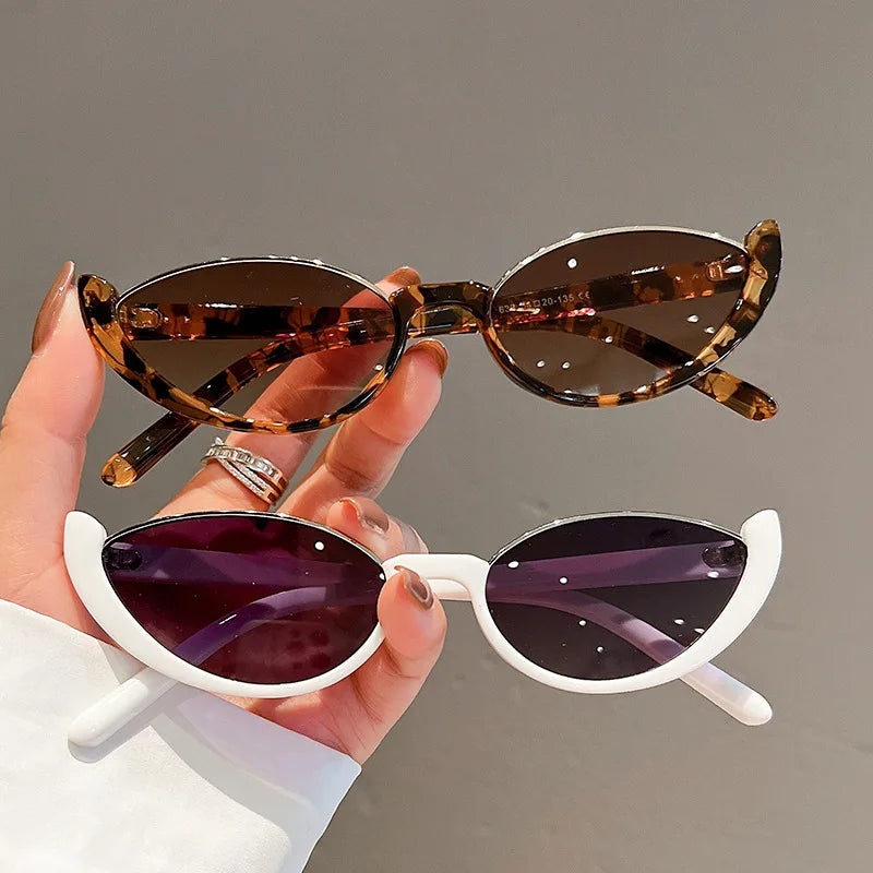 Summer Women's Fashionable Cat Eye Sunglasses with White Purple Pink Frames for Travel & Party Decoration PC Material