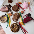 Korean Cute Plush Hat Money Pouch with Smiling Face Embroidery for Bluetooth Earphone Bag Mini Bread Pendant for Storage