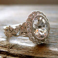 CAOSHI Manufacture Women Bride Oval Shaped Wedding CZ Rings Vintage Full CZ Diamond Sliver Color Zirconia Rings