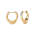 FUAMAY Bold Bohemian Brass Duna Single Hoop Earrings Chunky Zircon Spike-shaped Silver Plated