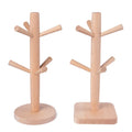 Countertop Counter bar Accessory Beech Wooden Jewelry Key Tea Coffee Cup Drying Rack Mug Holder Stand Tree Organizer
