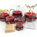 Various Sphere Stand Wood Base Round Rotating Display Wooden Crystal Ball Holder Sphere Metal Stand