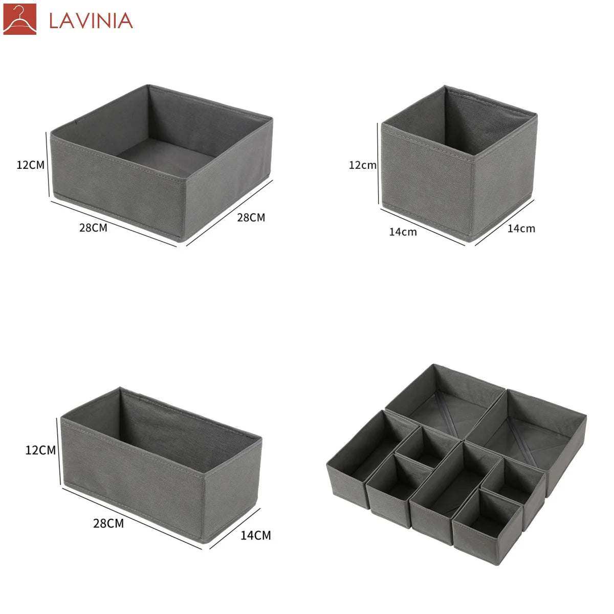 Lavinia Wholesale Foldable Non Woven Fabric Cube Storage Box Drawer Storage Organiser