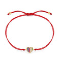 Newest Style Couple Jewelry Rainbow Zircon Heart Bracelet Real Rope Chain Bracelet for Men Women