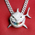 Custom 5inches Vvs Moissanite Shark Pendant Iced Out Round Brilliant Cut Vvs Diamond 925 Silver Hip Hop Pendants for Men Women