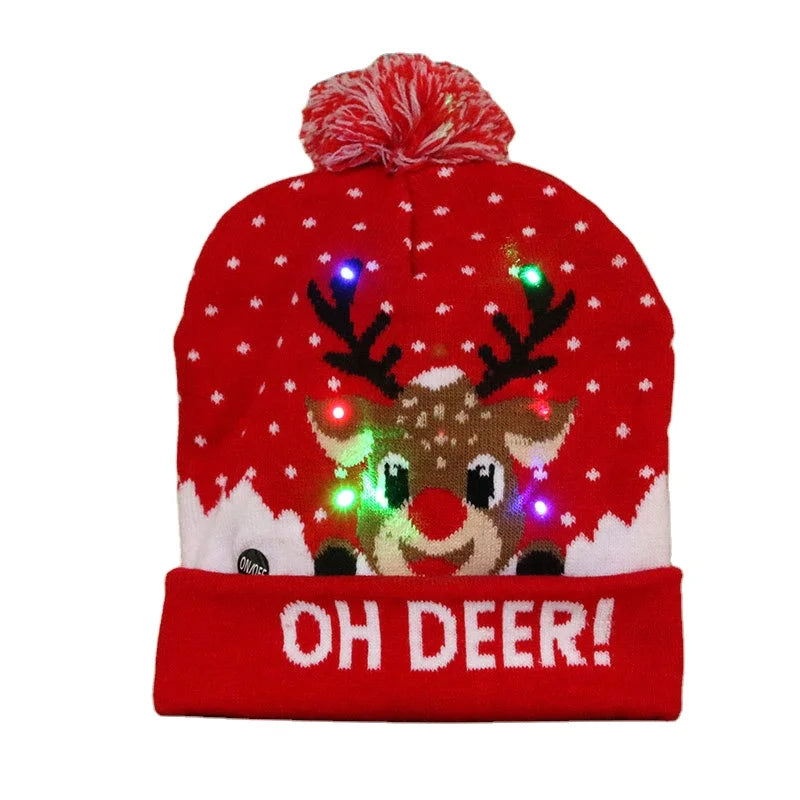 Hot Sale Led Christmas Hats Winter Beanie Hats for Party Decoration