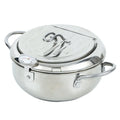 304 Stainless Steel Eco-Friendly Japandi Design Deep Frying Pot with Enamel Coating for Gas & Induction Stoves