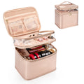Relavel Dual Layer Makeup Bag Waterproof Hand Cosmetic Bag Vertical Storage Cosmetic Case for Women and Girls