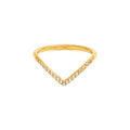 High End 18K Plain Gold Individuality Dainty Zirconia Half Pave Arrow Rings Stainless Steel Trendy Simple Gold Plated Jewelry