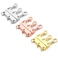 JF2207 Popular Silver Gold Plated 2 3 Double Triple Rows Layered Necklace Jewelry Magnetic Clasp with Lobster Clasp Closure