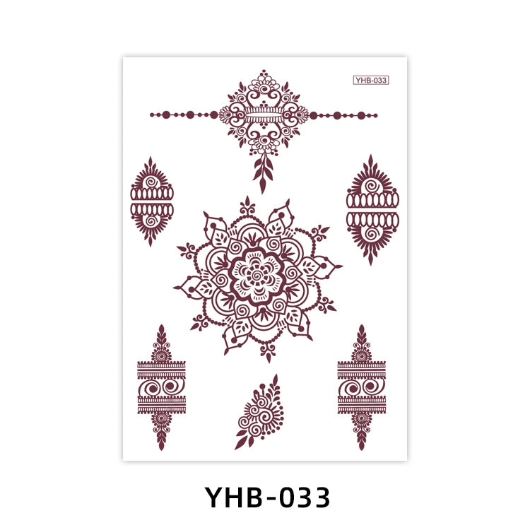 Factory Henna Sticker Stencil Temporary Tattoo Glitter Airbrush Waterproof Temporary Moon Water Tattoo Sticker Couples for Party