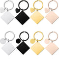 European and American Popular New square Accessories Blank  Metal Lettering Laster  Keychain for Holiday Gift
