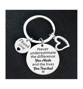 Never Underestimate the Difference You Made Keychain for Colleague Farewell Gift Going Away Appreciation Gift for Coworker
