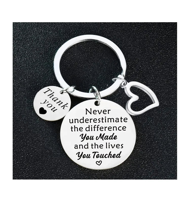 Never Underestimate the Difference You Made Keychain for Colleague Farewell Gift Going Away Appreciation Gift for Coworker
