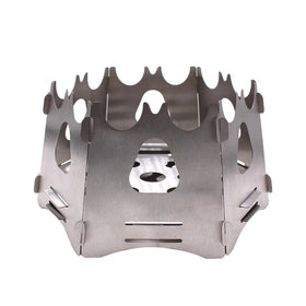 Hexagon Hiking Portable Folding Stainless Steel Wood Burning Stove Outdoor with Storage Bag 3-4L Capacity 205.5g Lightweight