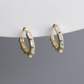 Dropshipping 925 Sterling Silver Square Multiple Grains Small Zircons Hoop Earring Jewelry for Women