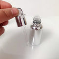 Custom Popular 5ml 10ml 15ml 20ml 30ml 50ml 100ml Silver Electroplated Glass Essential Oil Bottle With Gold Dropper