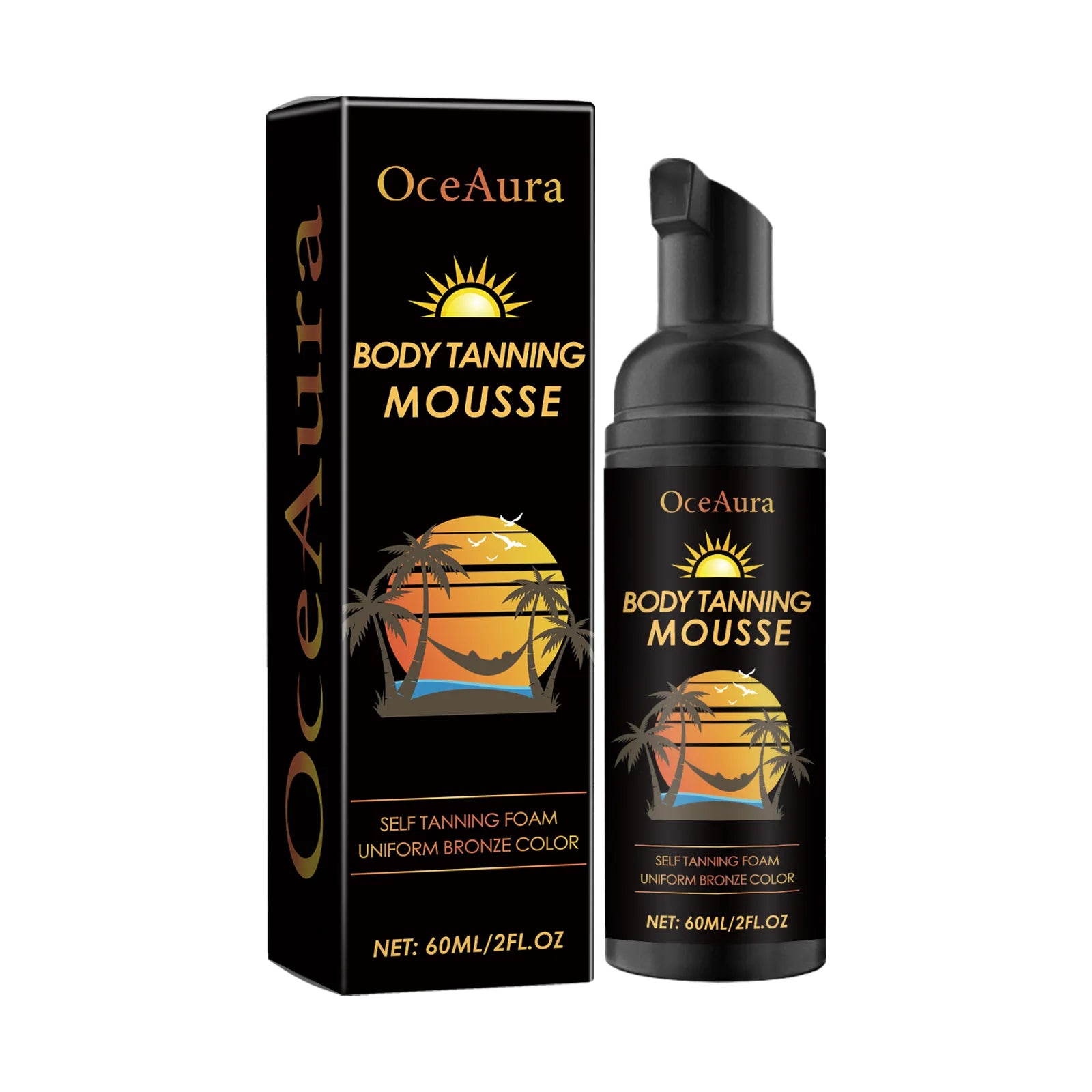 Private Label OCEAURA Vitamin C Carrot Extract Body Self Tanning Mousse