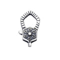 Oxidized Sterling Silver Long-Lasting Black & Silver Finish Artistic Flower Design Enhancer Lock Claps Silver Snap Parrot Claps