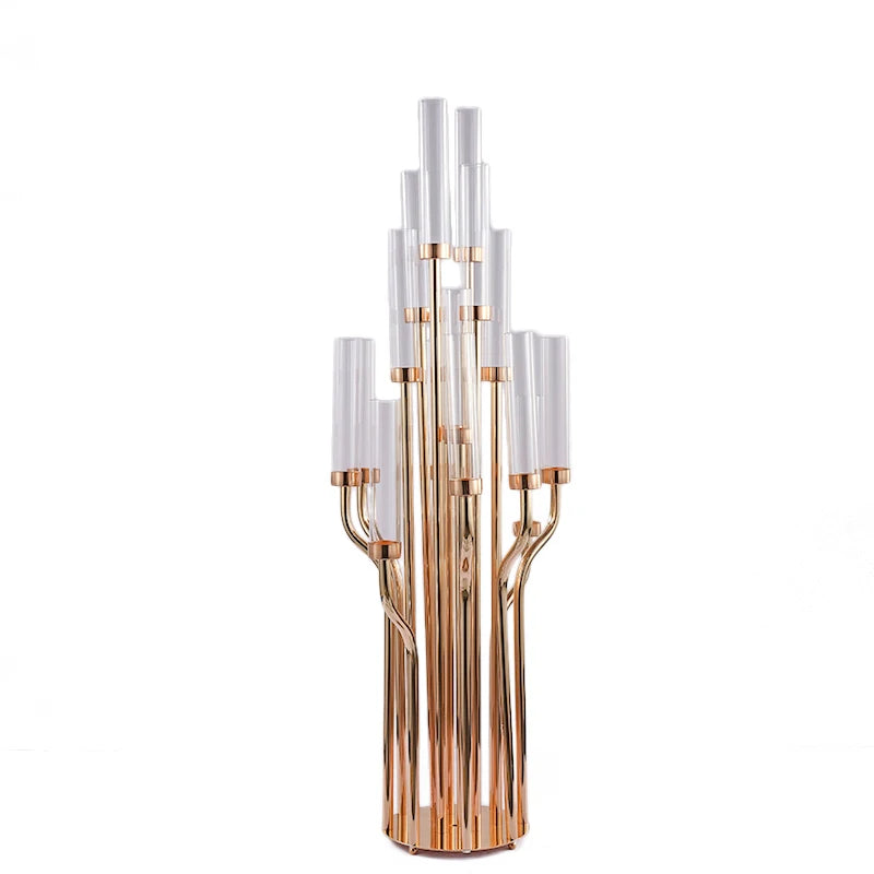 Gold Candle Holders Candelabra 48 Inch Tall Centerpiece for Wedding Decor