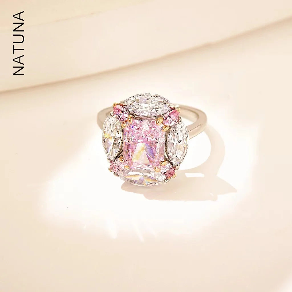 Europe and America Brilliant Lab Grown Diamond Ring Moissanite Rings 925 Sterling Silver Full Zircon Ring