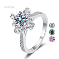 Factory Wholesale PT950 Plated 925 Sterling Silver 1 Carat Vvs Sparkling Gemstone Party Moissanite Rings for Women
