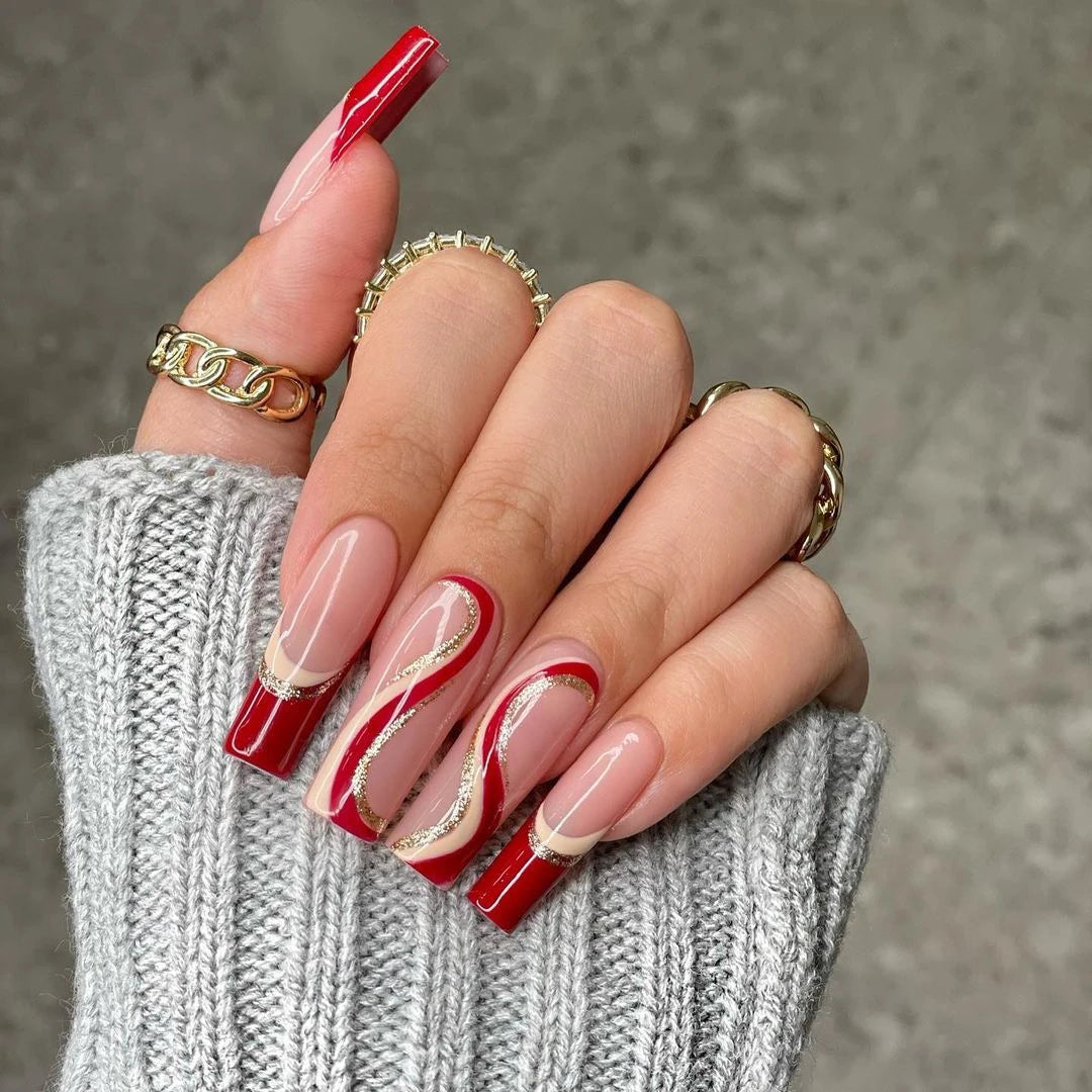 Luxury Private Label Press on Nails Handmade Custom Thick Acrylic Nails With Rhinestones Artificial Fingernails
