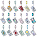 New Trendy S925 Silver Star Moon Tarot Card Design Bead Pendant Mysterious Retro Engraving Diy Charm Pendant Gifts Jewelry