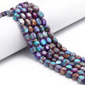 Loose 6x7mm Purple Blue Sea Sediment Imperial Jasper Beads Strands Rectangle Cube Beads for Jewlery Making