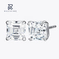 Rochime Fashion Asscher Cut  Diamond Earstuds 925 Sterling Silver Gold Plated  Jewelry for Women