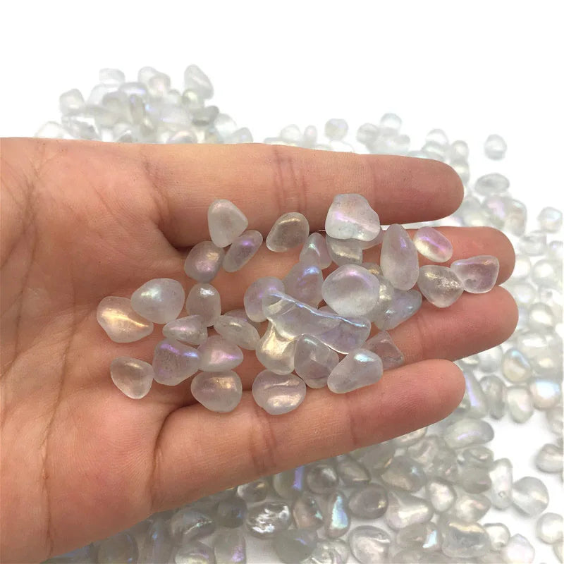 Wholesale  Angel Aura Moonstone Quartz Gravel Crystals Tumbled Stone for Home Decoration