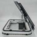 960x650mm Camper Roof Window RV Skylight with 70 Degree Opening Angle Clip-On Design and Integrated LED Lighting System