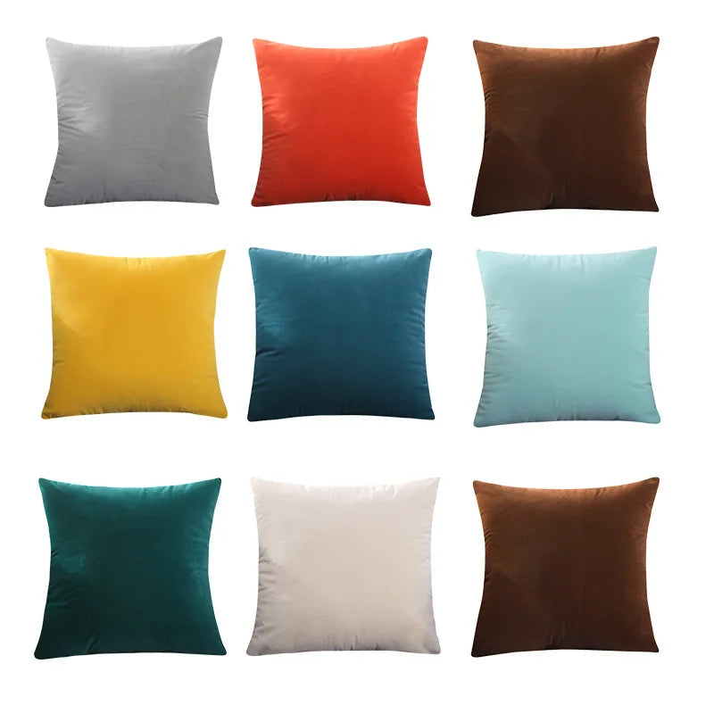 Super Comfortable Candy Color Solid Velvet Pillowcase Cushion Cover Modern Simplicity