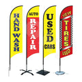 Custom Outdoor Advertising Double-sided Feather Flagpole Kit Base Beach Banners New Tires Used Feather Flags