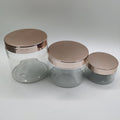 4oz-8oz Luxury PET Plastic Food Container Rose Gold Cosmetic Cream Jar with Acrylic Screw Top Lids 150ml Capacity Food Grade