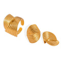 Hip Hop Cool Accessories Hand Polished Lines Multi-layer Grain Design Sense Staggered Titanium Steel Jewelry Set Available