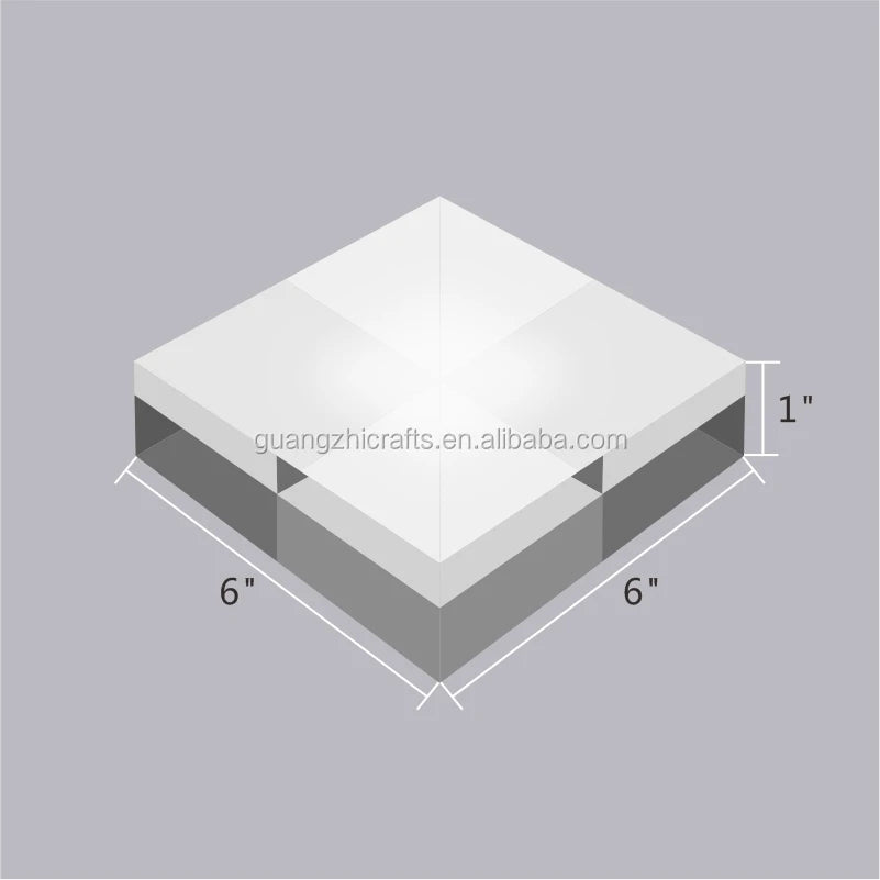 6X6X1 Inch Acrylic Display Cube Solid Display Block
